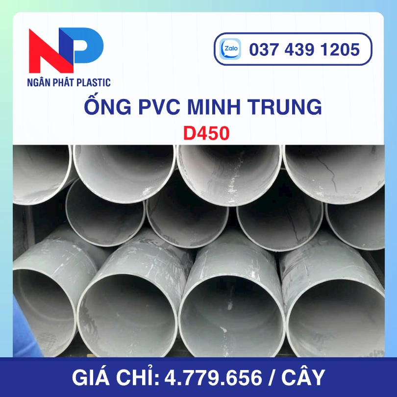 Ống Nhựa UPVC D450 Minh Trung Bơm Cát